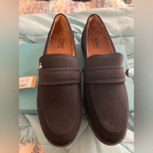 TOMS Black Slip-On Penny Loafers